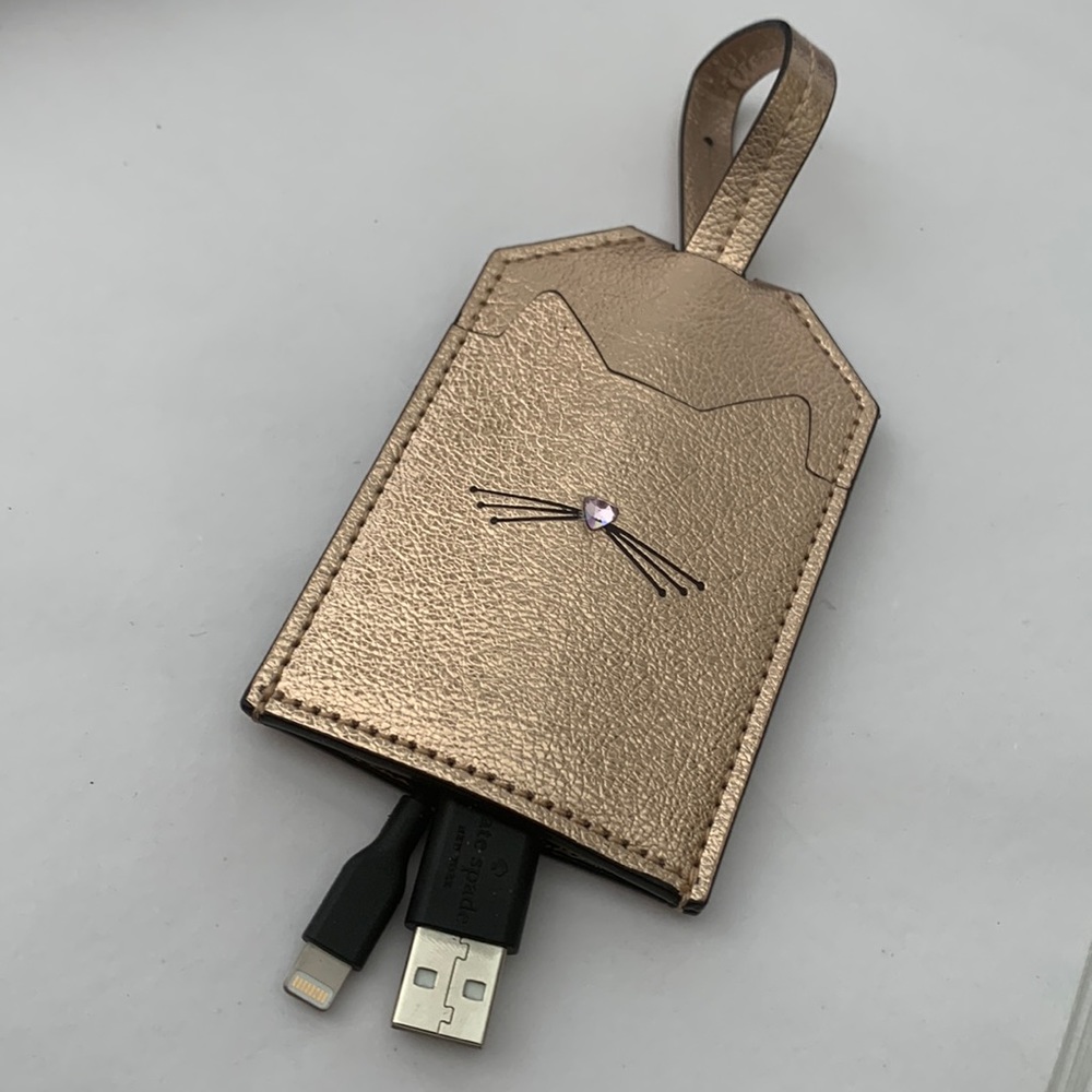 Kate Spade Kitty Luggage Tag/USB/Charger